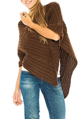Soft Cable Knit Poncho Sweater