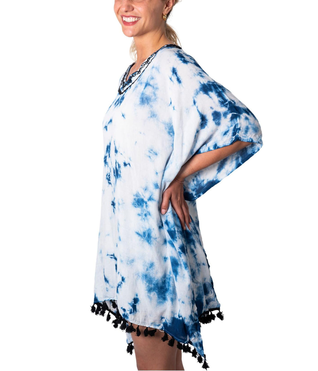 Short Tie Dye Cover Up Poncho