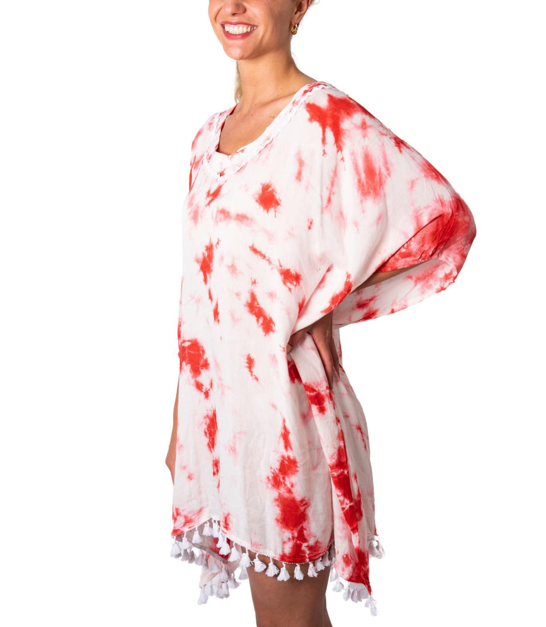 Short Tie Dye Cover Up Poncho