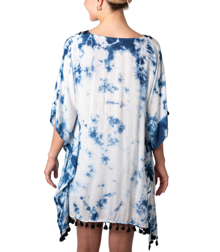 Short Tie Dye Cover Up Poncho