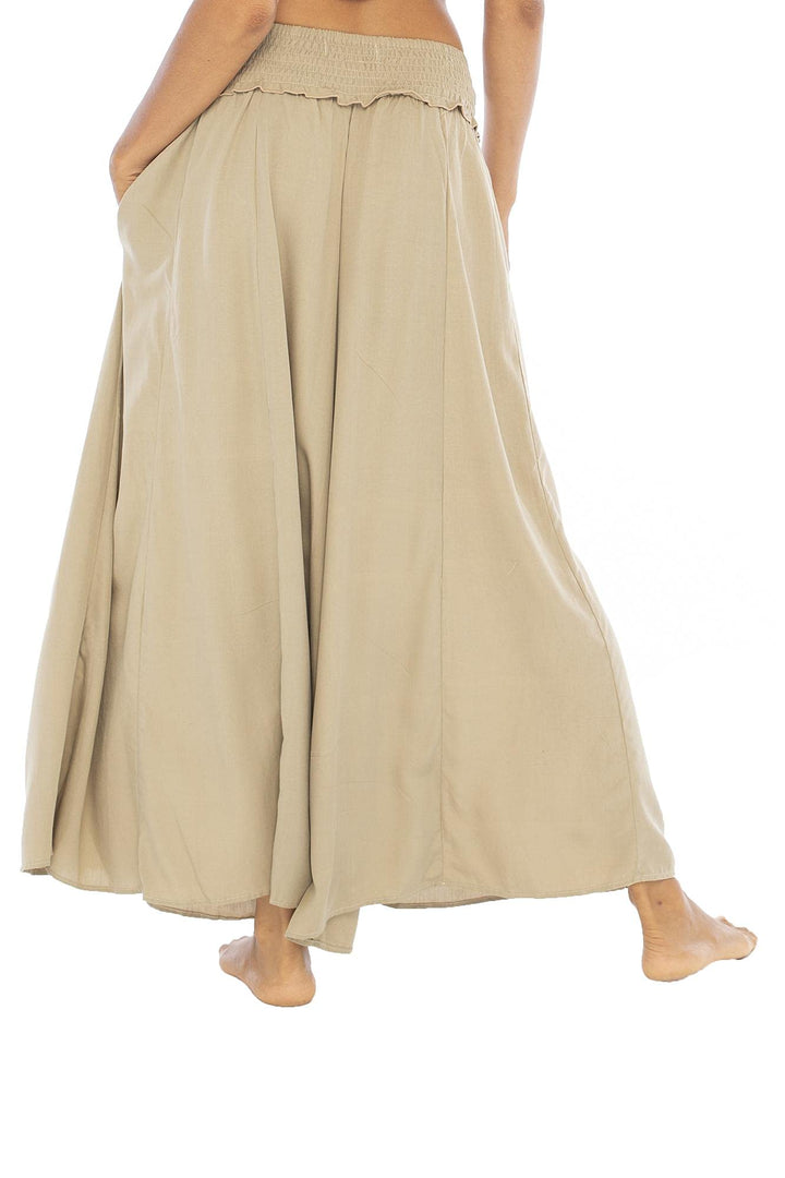 Boho Wide Leg Smocked Waist Palazzo Pants