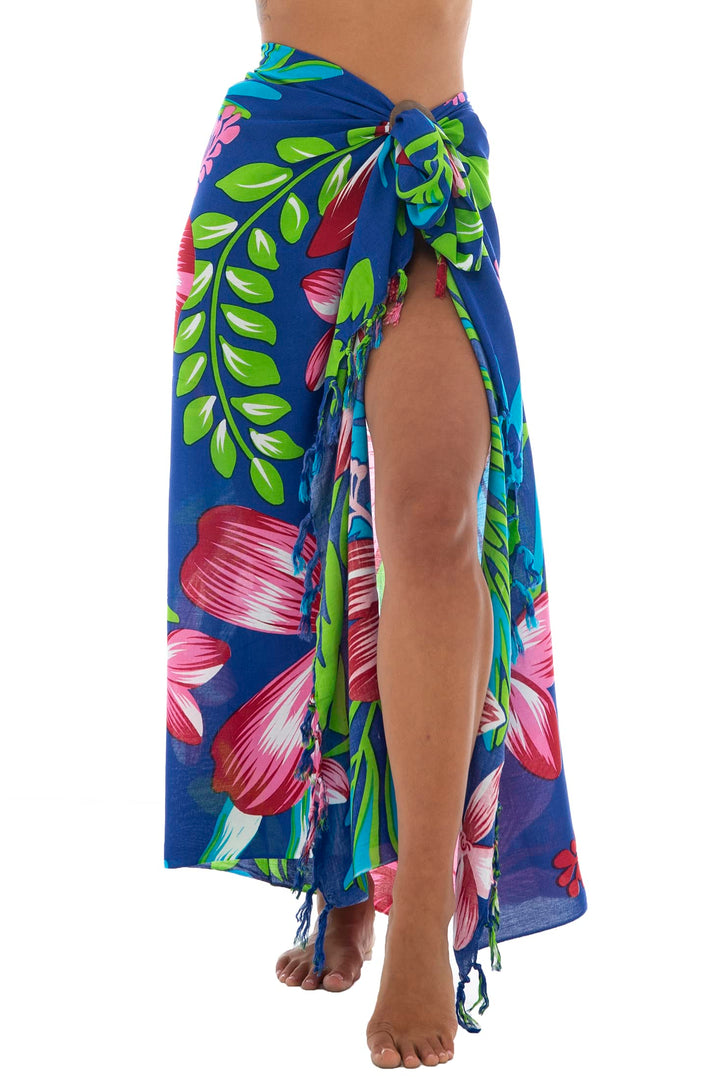 Print Sarong Cover Up Wrap Skirt