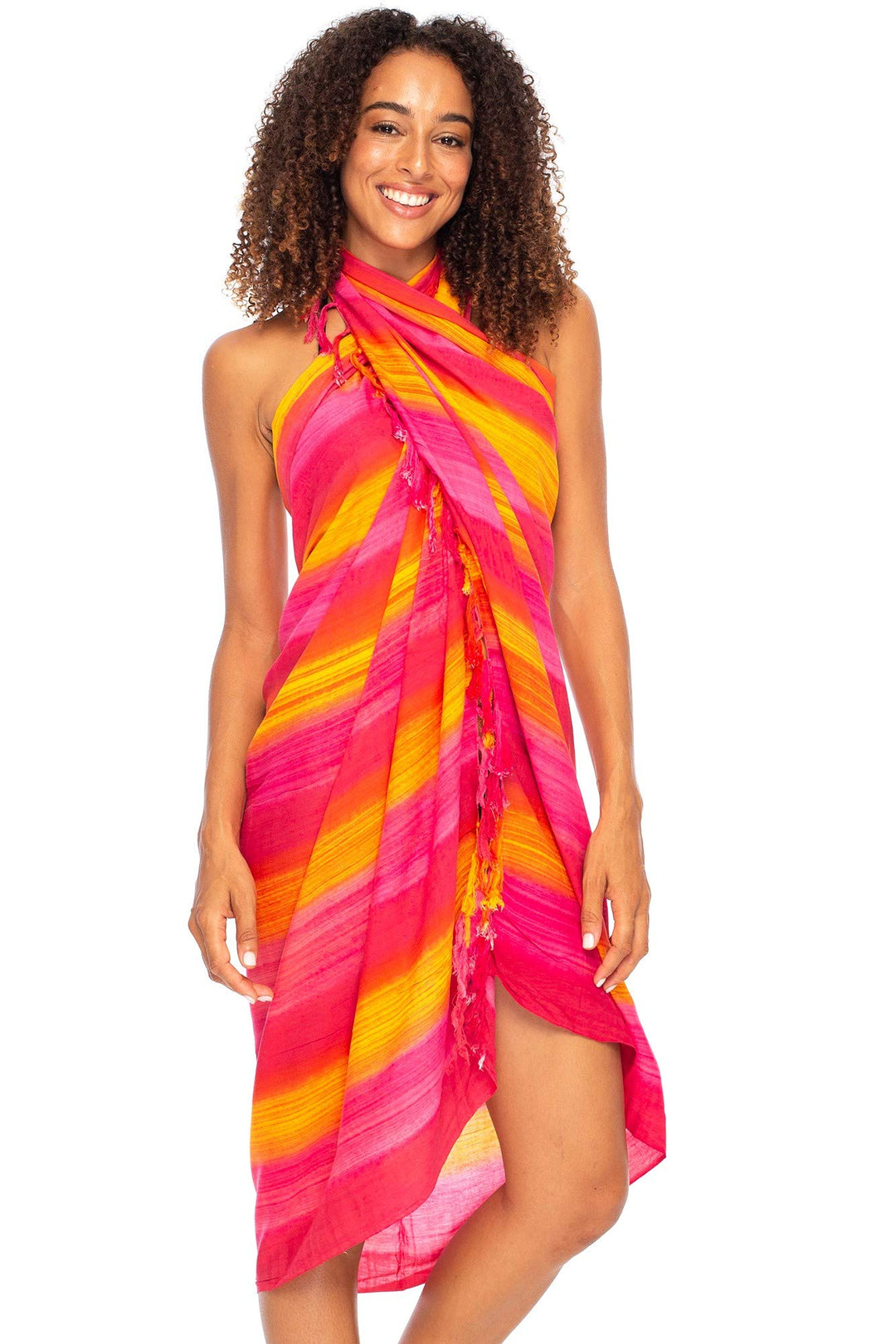 Back From Bali Womens Striped Sarong Wrap Bikini Swimsuit Beach Cover Up