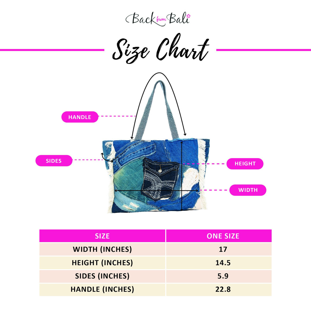 Lightweight Shoulder Denim Tote Bag