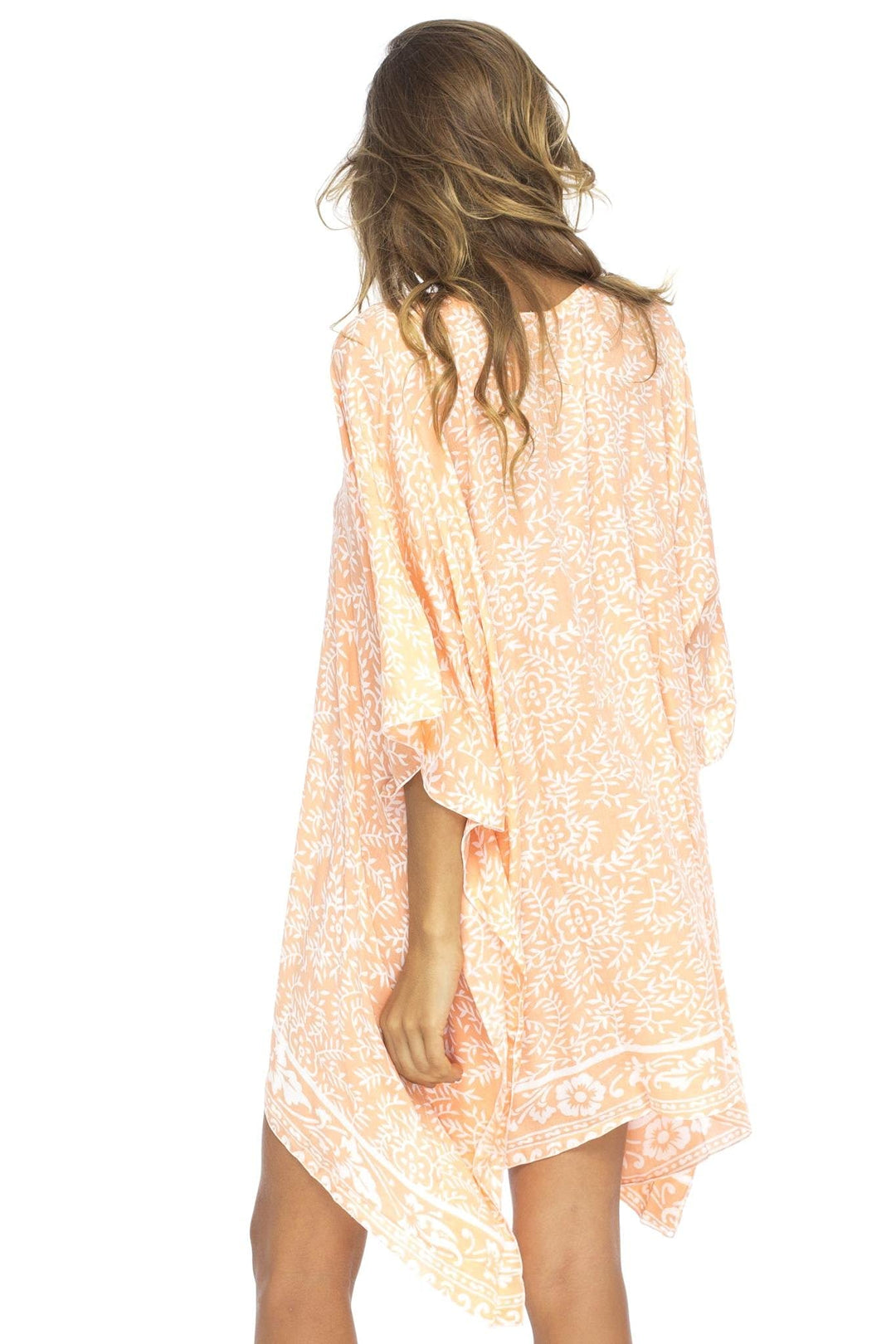 Short Floral Poncho Cover Up Dress