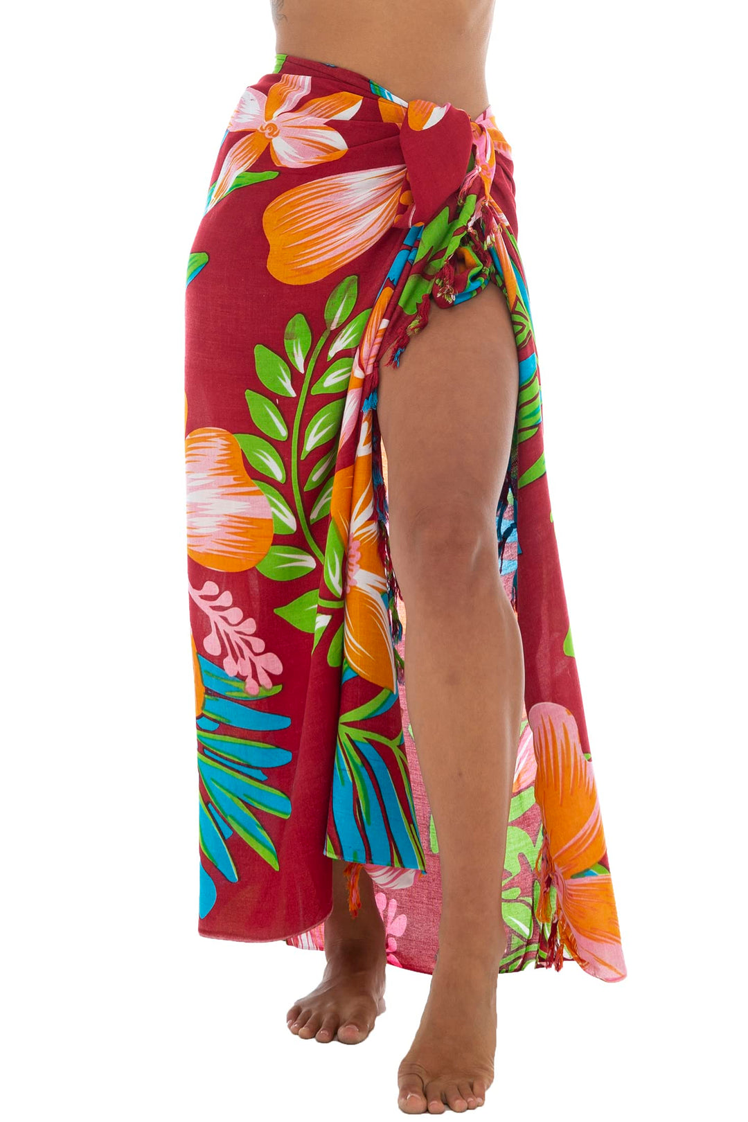 Print Sarong Cover Up Wrap Skirt