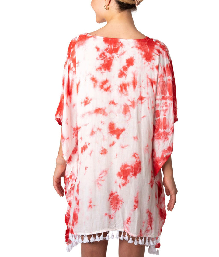 Short Tie Dye Cover Up Poncho