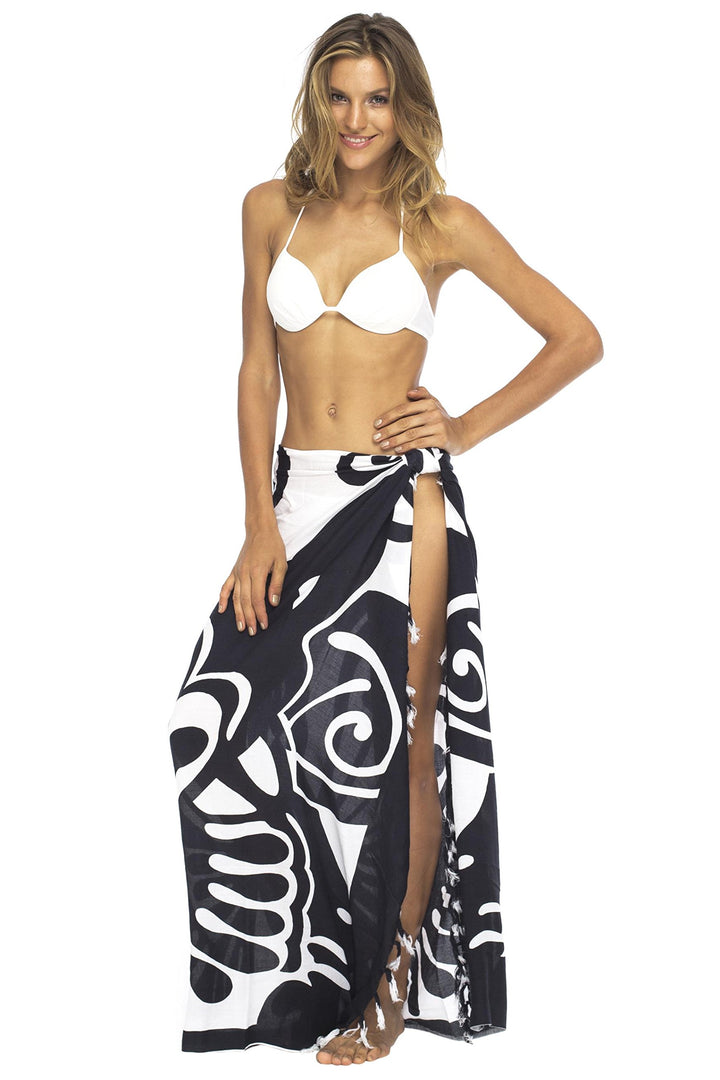 Butterfly Print Sarong Wrap & Coconut Clip