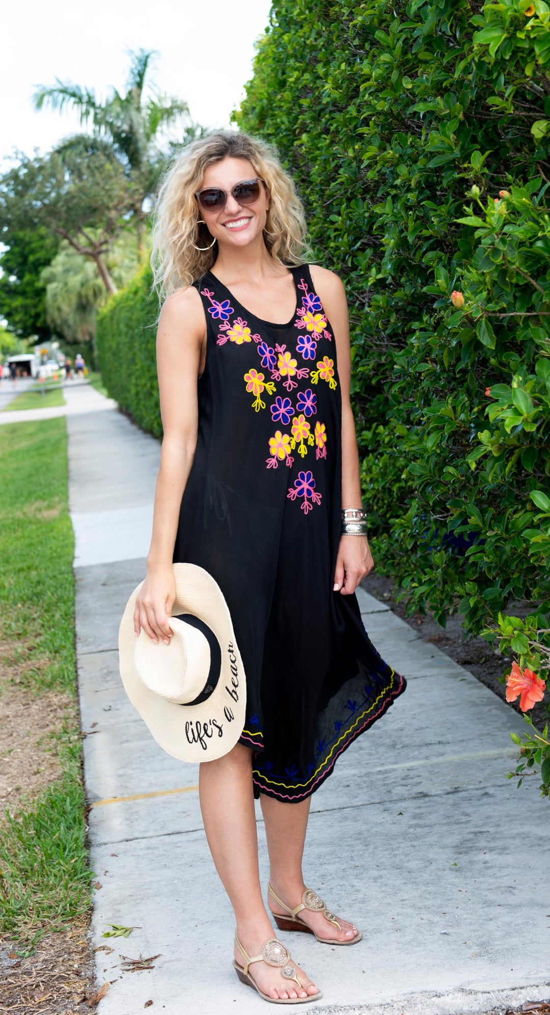 Boho Sleeveless Print Sundress Cover Up