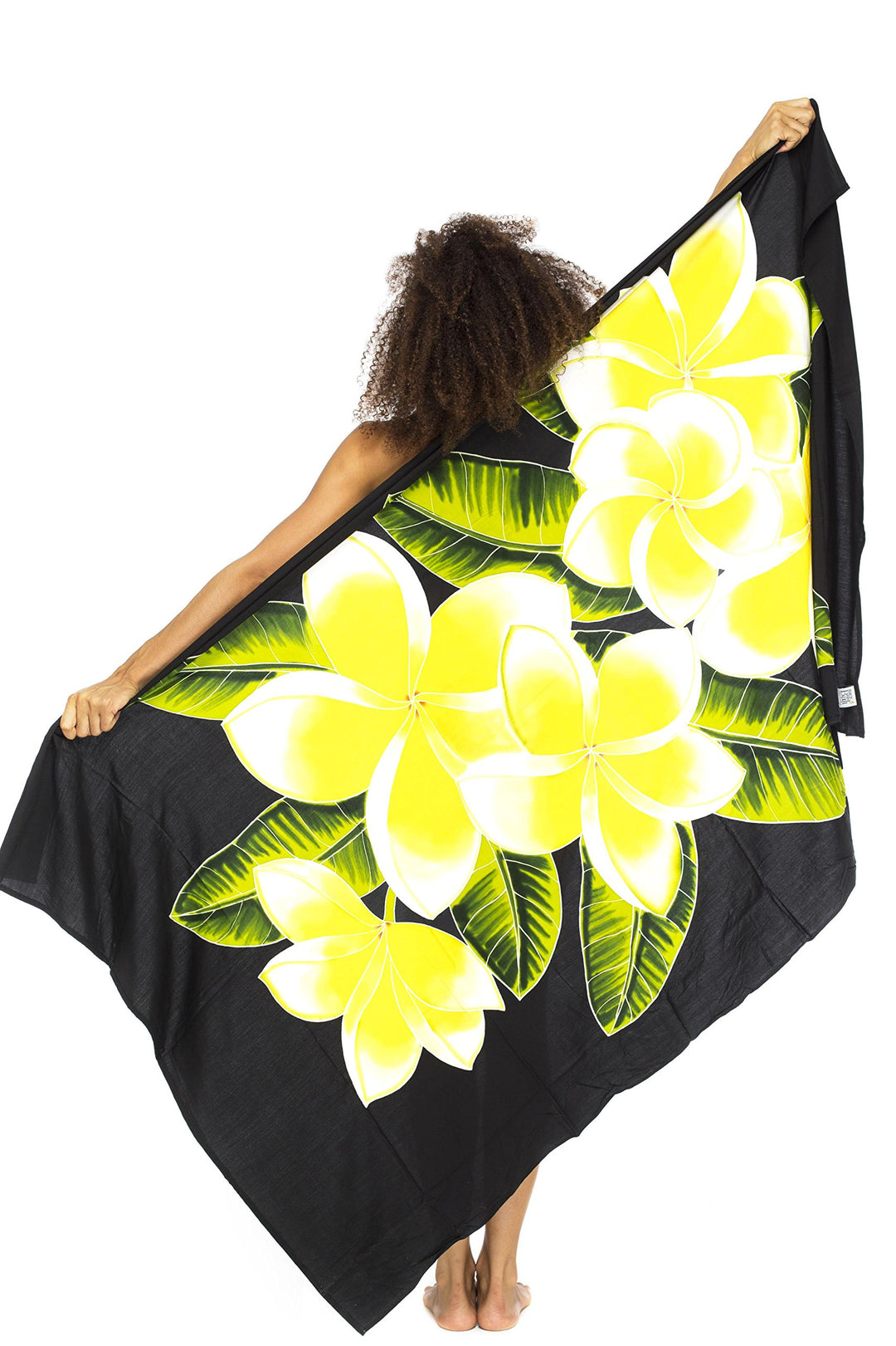 Hand Painted Paleo Sarong Wrap Skirt with Coconut Clip