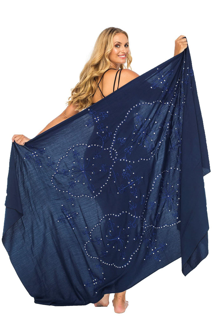 Plus Size Embroidered Sarong Wrap & Coconut Clip
