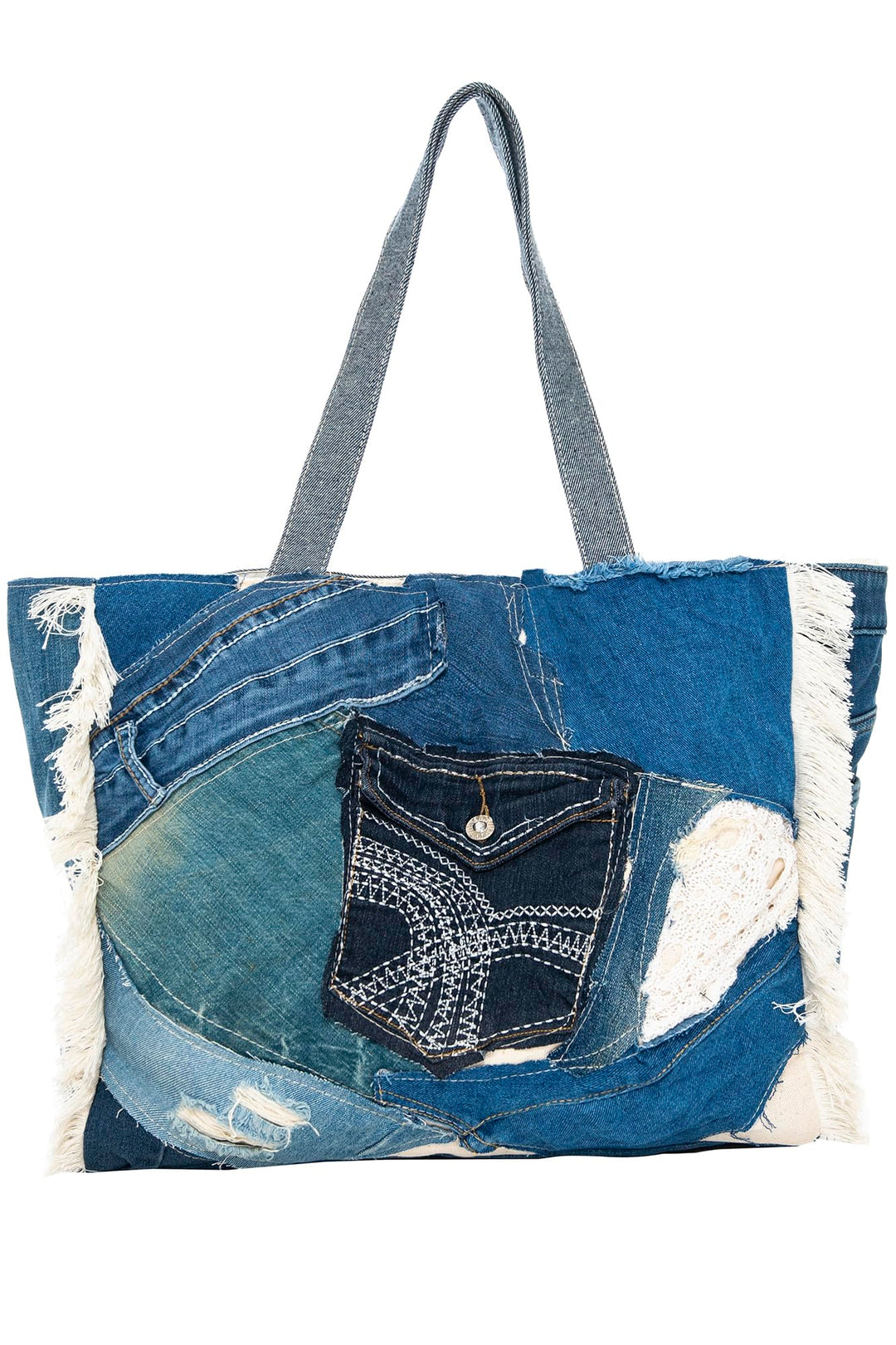 Lightweight Shoulder Denim Tote Bag