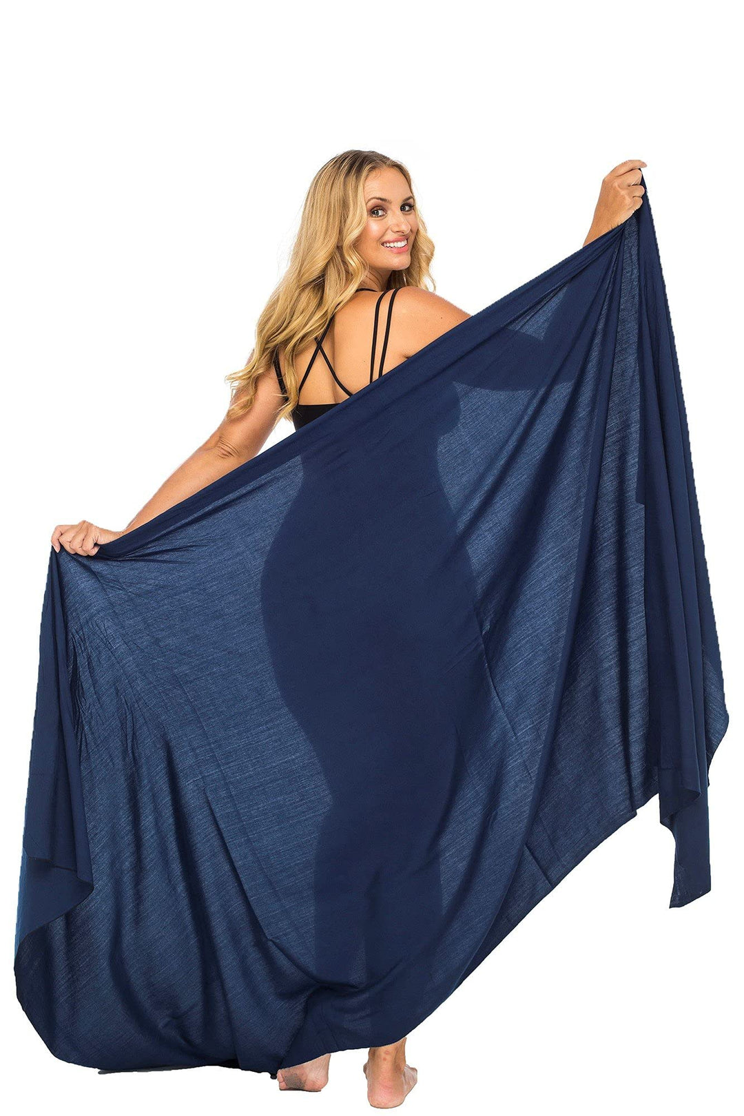 Plus Size Solid Sarong Cover Up with Coconut Clip