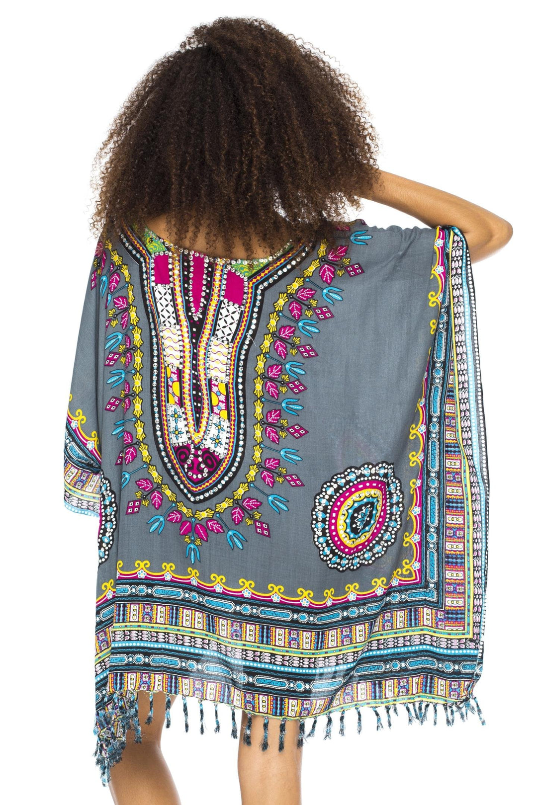 Back From Bali Womens Short Swimsuit Beach Cover Up Sequins African Patterns