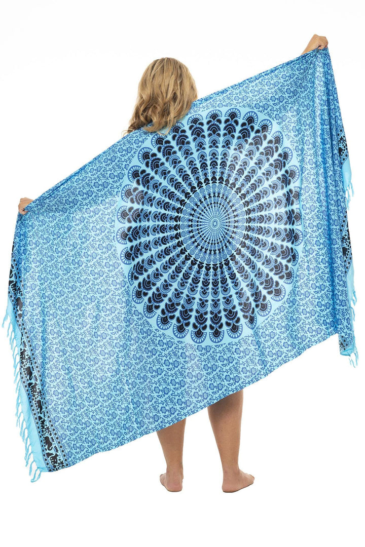 Plus Size Peacock Sarong Wrap Skirt & Coconut Clip