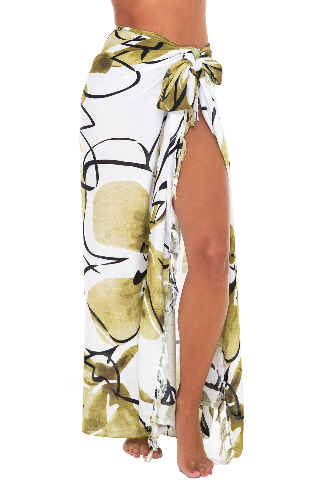 Print Sarong Cover Up Wrap Skirt