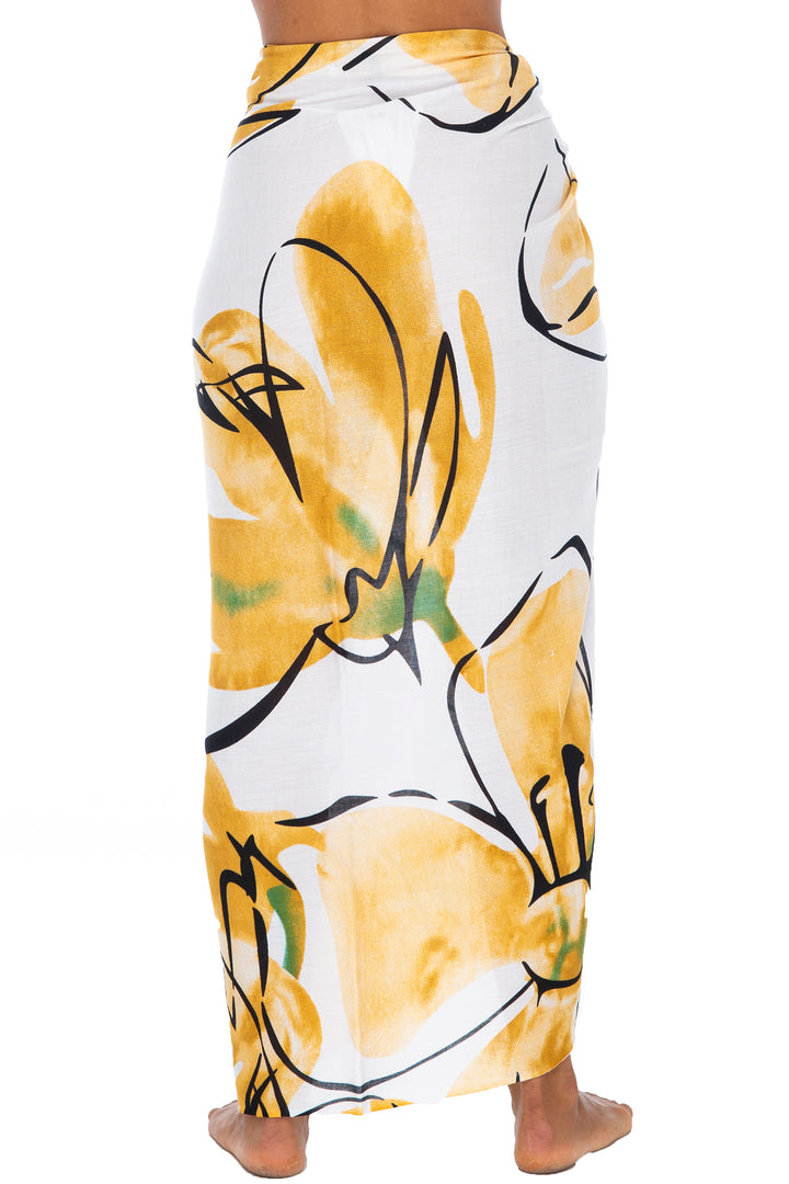 Print Sarong Cover Up Wrap Skirt