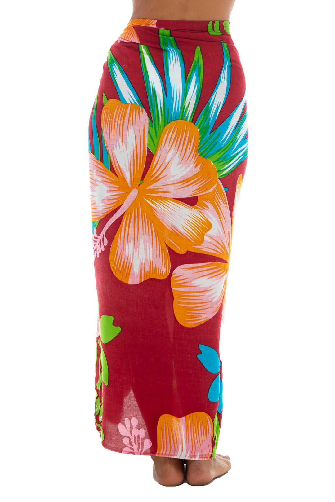 Print Sarong Cover Up Wrap Skirt