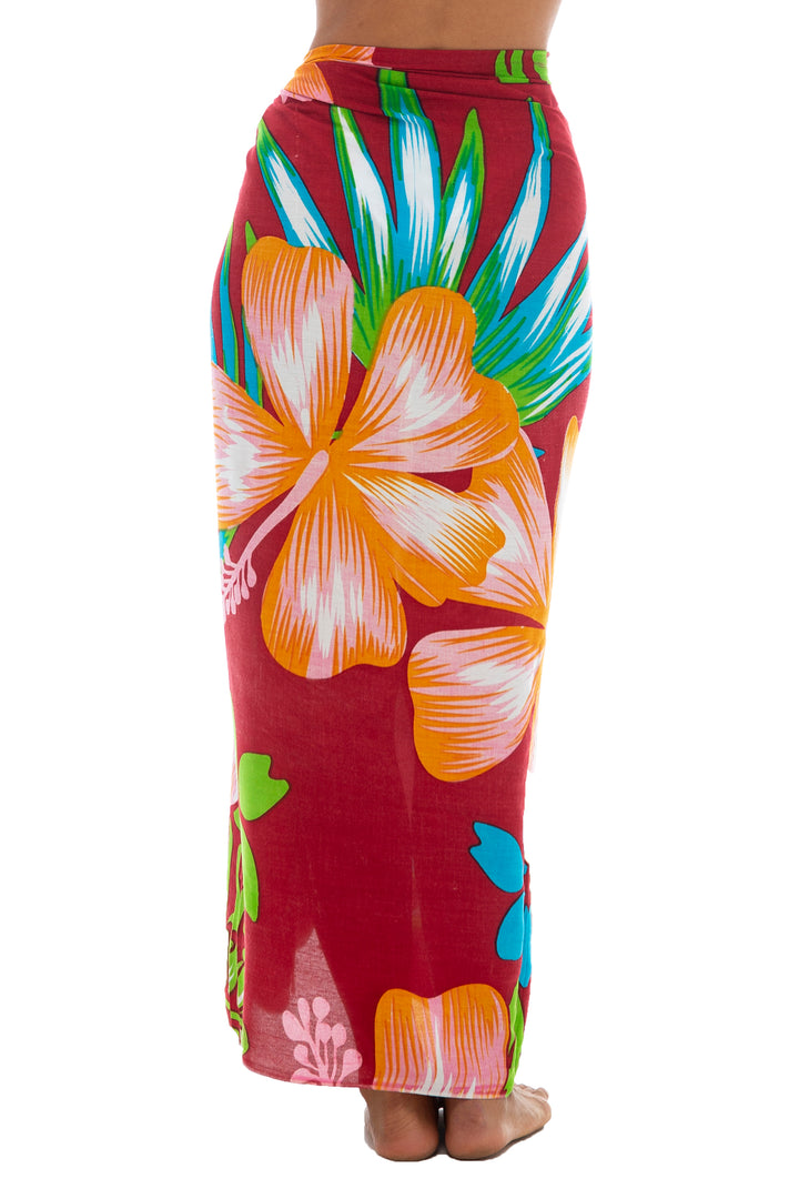 Print Sarong Cover Up Wrap Skirt