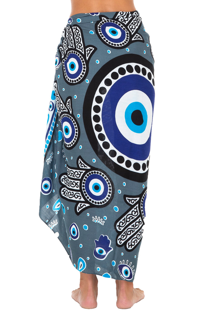 Greek Evil Third Eye Sarong Cover Up Wrap