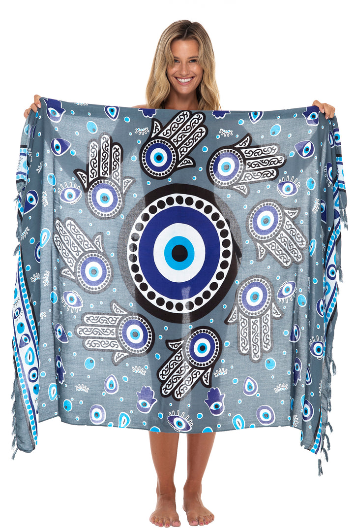 Greek Evil Third Eye Sarong Cover Up Wrap