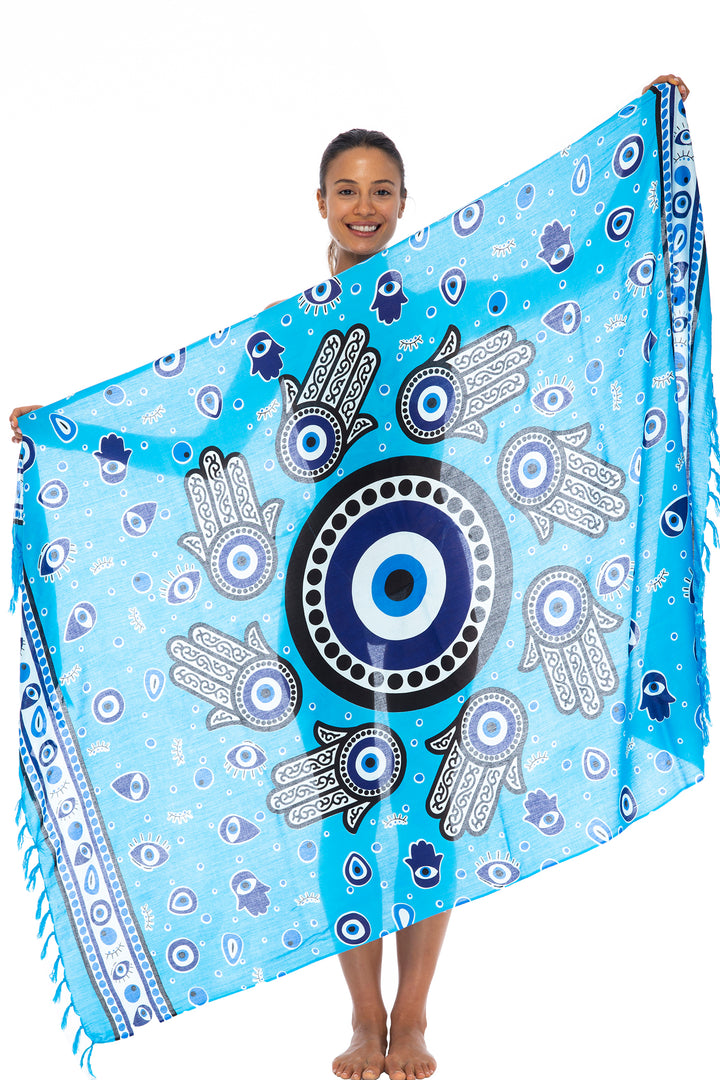 Greek Evil Third Eye Sarong Cover Up Wrap