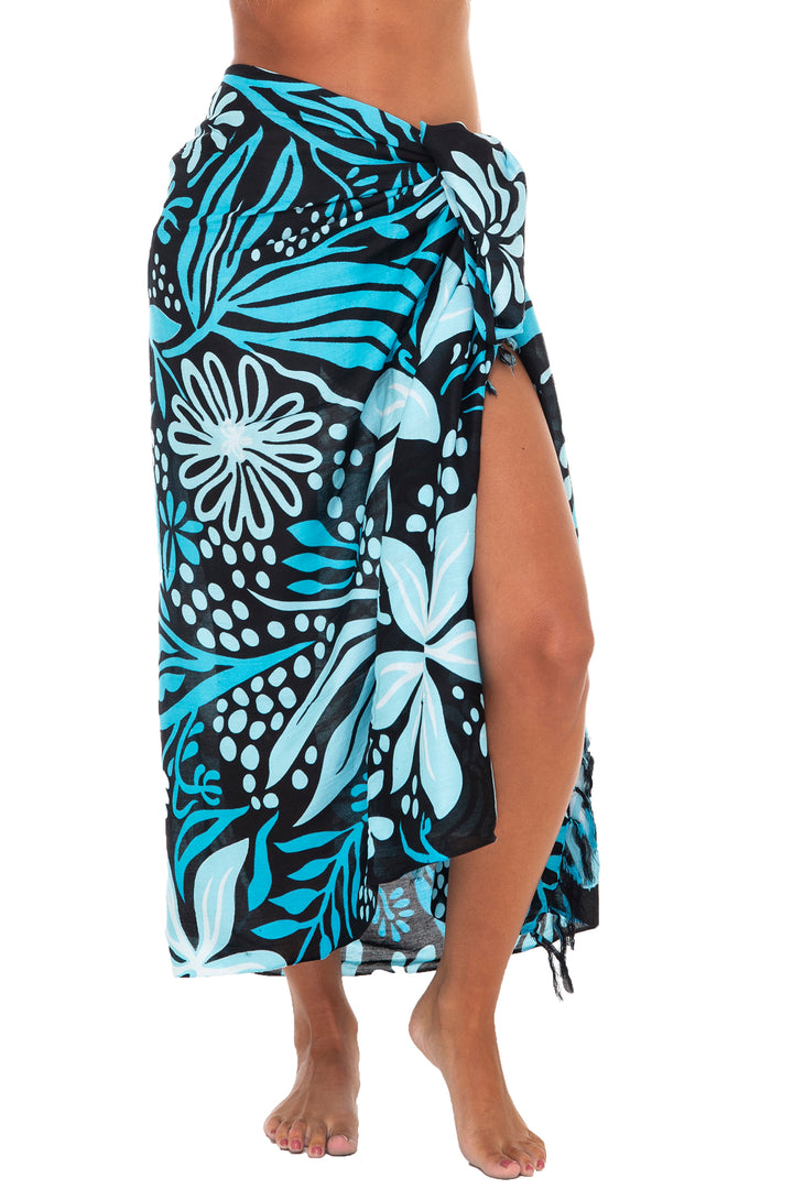 Print Sarong Cover Up Wrap Skirt