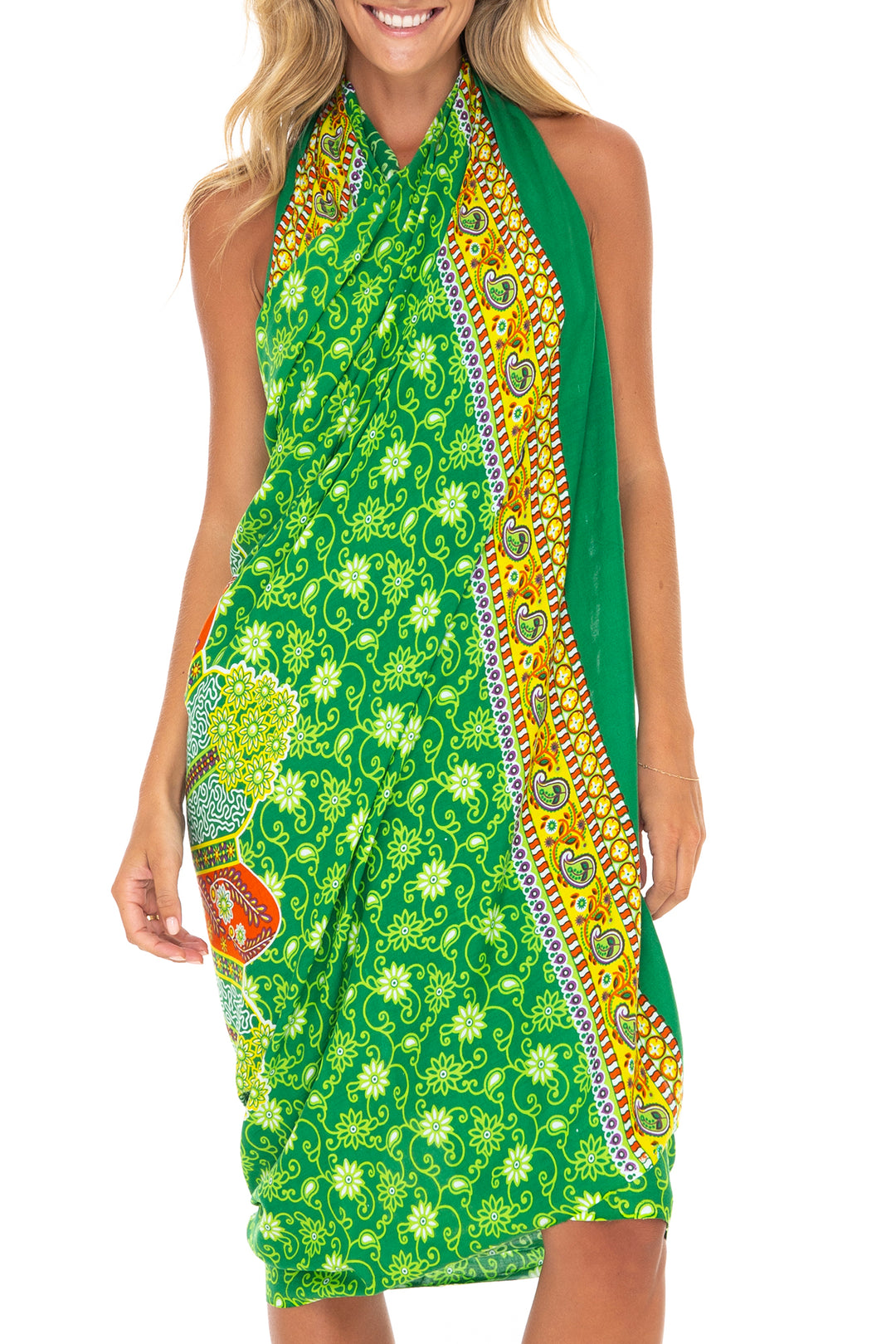 Print Sarong Cover Up Wrap Skirt