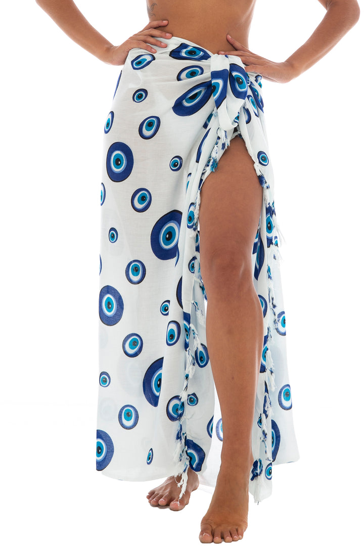 Greek Evil Third Eye Sarong Cover Up Wrap