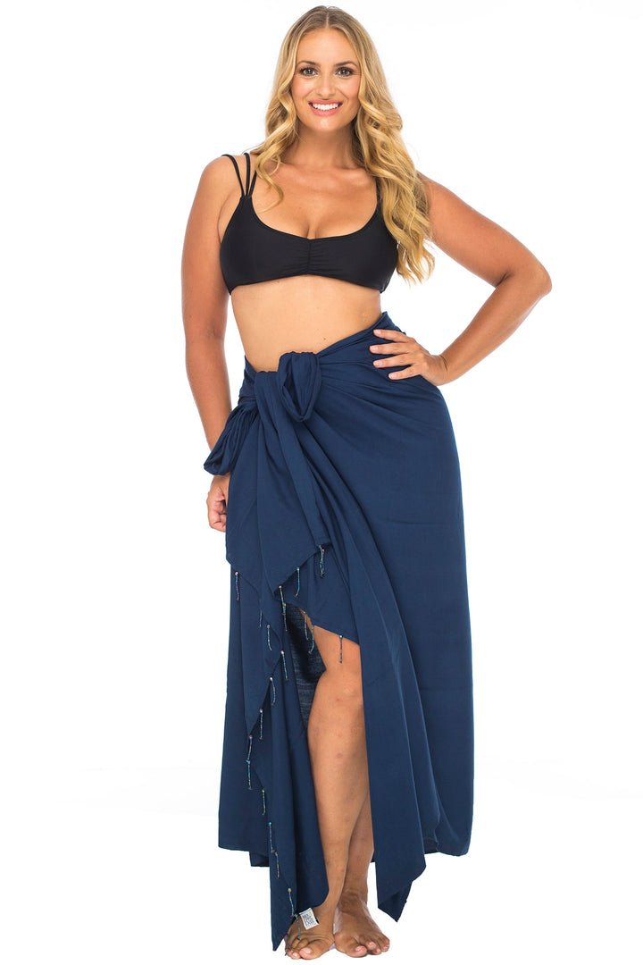 Plus Size Beaded Sarong Wrap & Coconut Clip