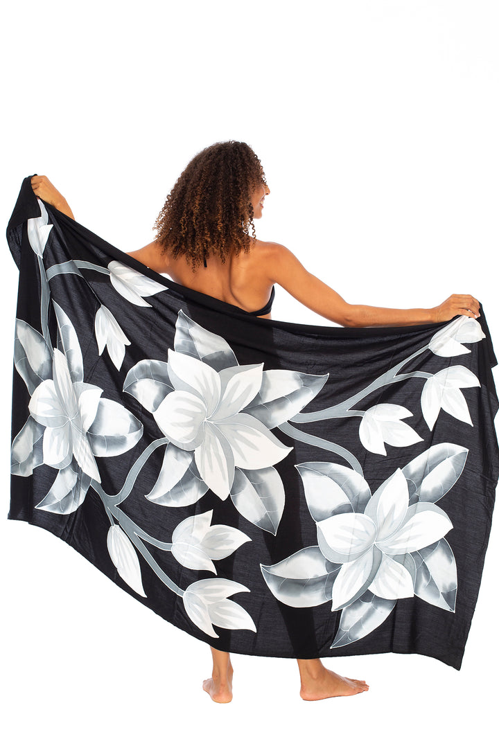 Hand Painted Pareo Sarong Wrap with Coconut Clip