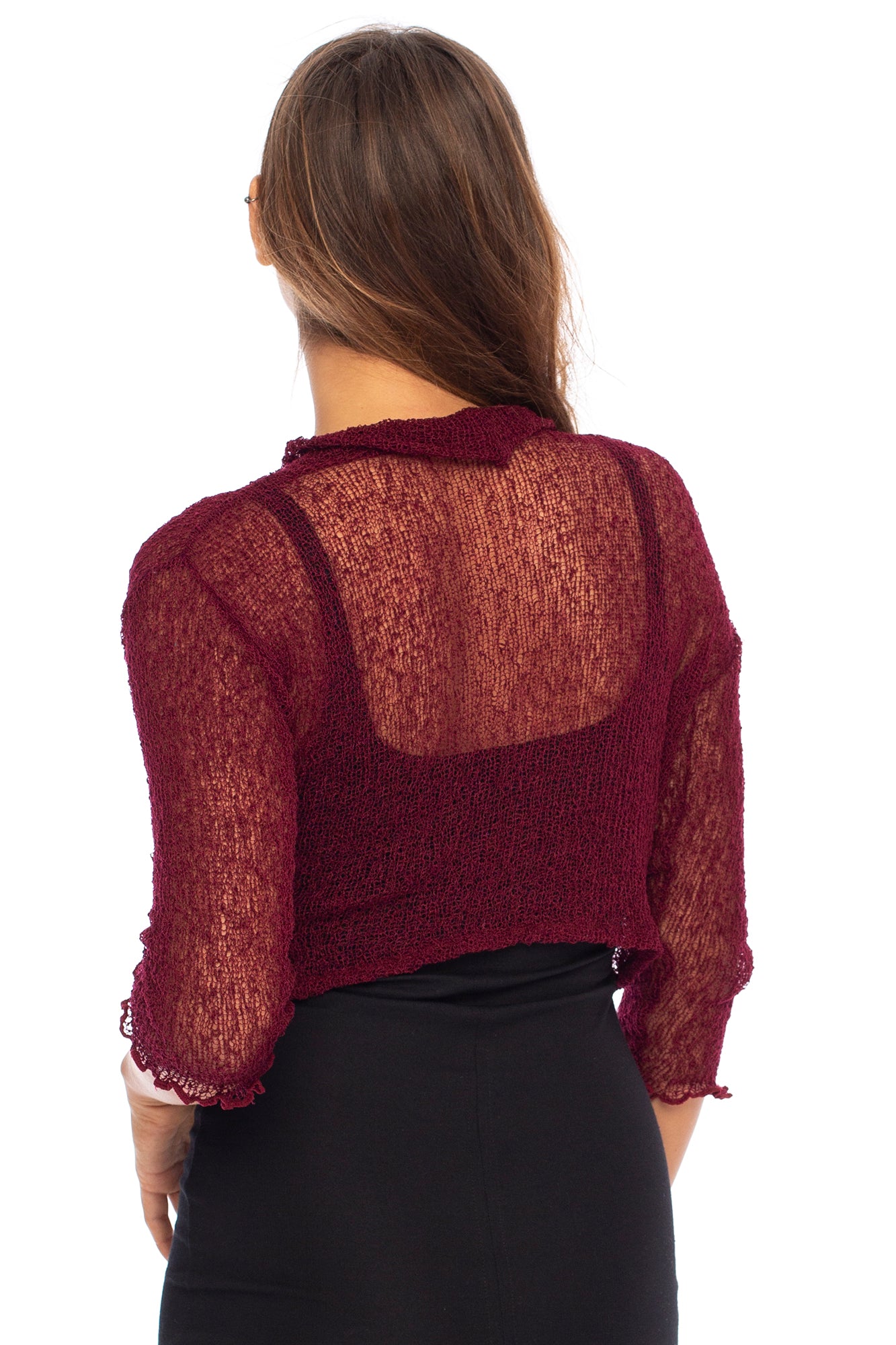 Maroon bolero jacket hotsell