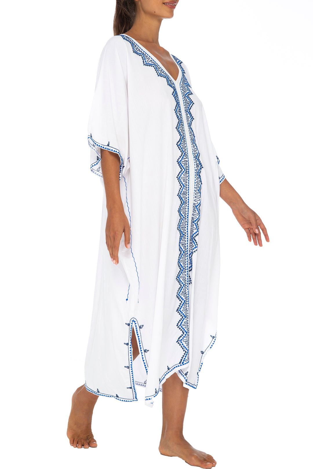 Maxi Embroidered Beach Dress Cover Up