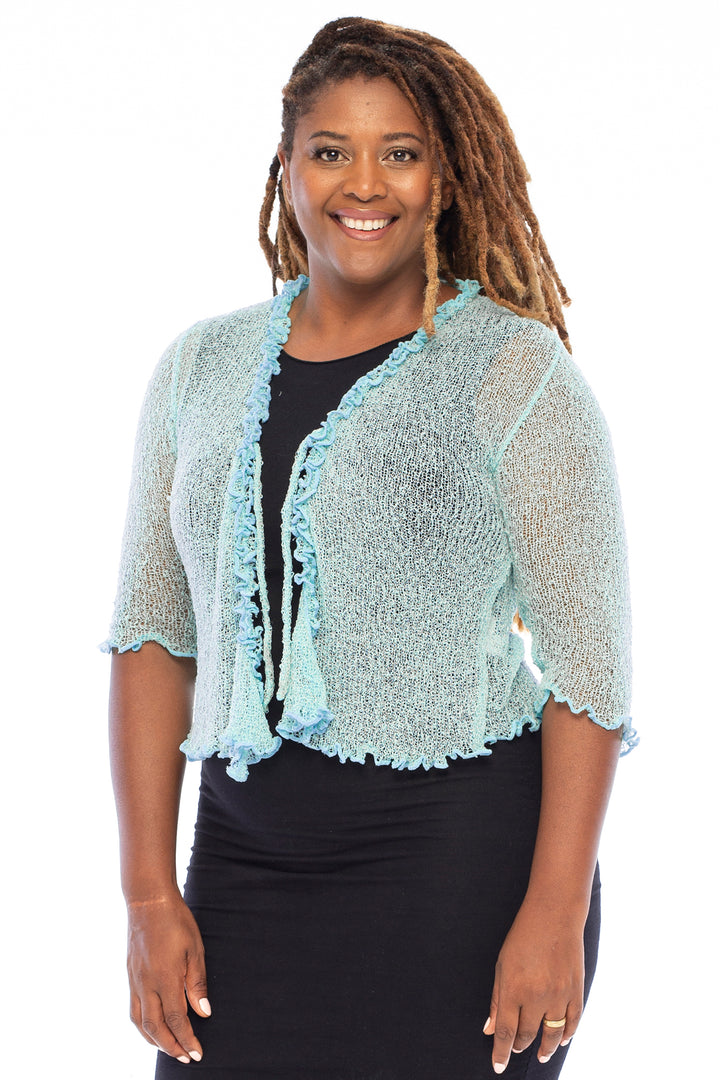 Plus Size Ruffle Bolero Cardigan Shrug