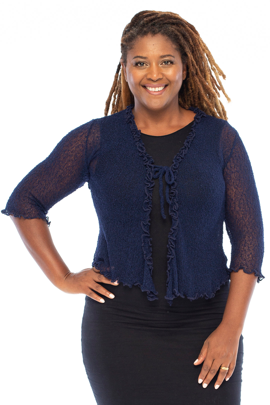 Plus Size Ruffle Bolero Cardigan Shrug