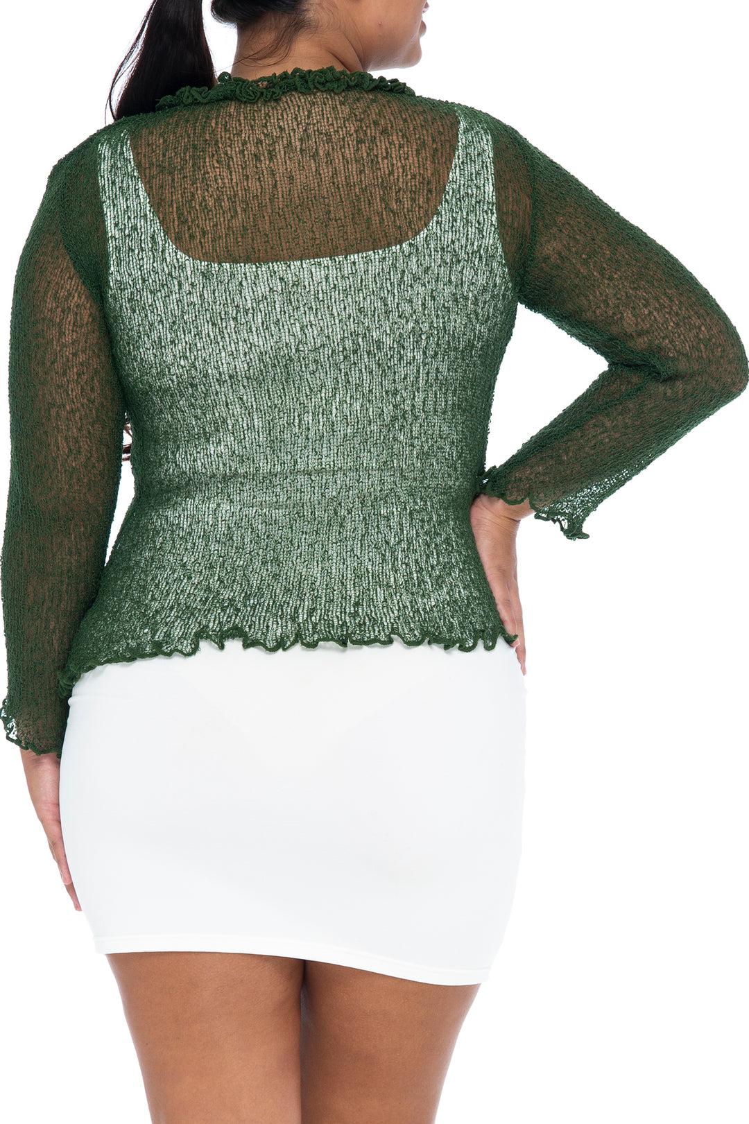 Plus Size Ruffle Bolero Cardigan Shrug