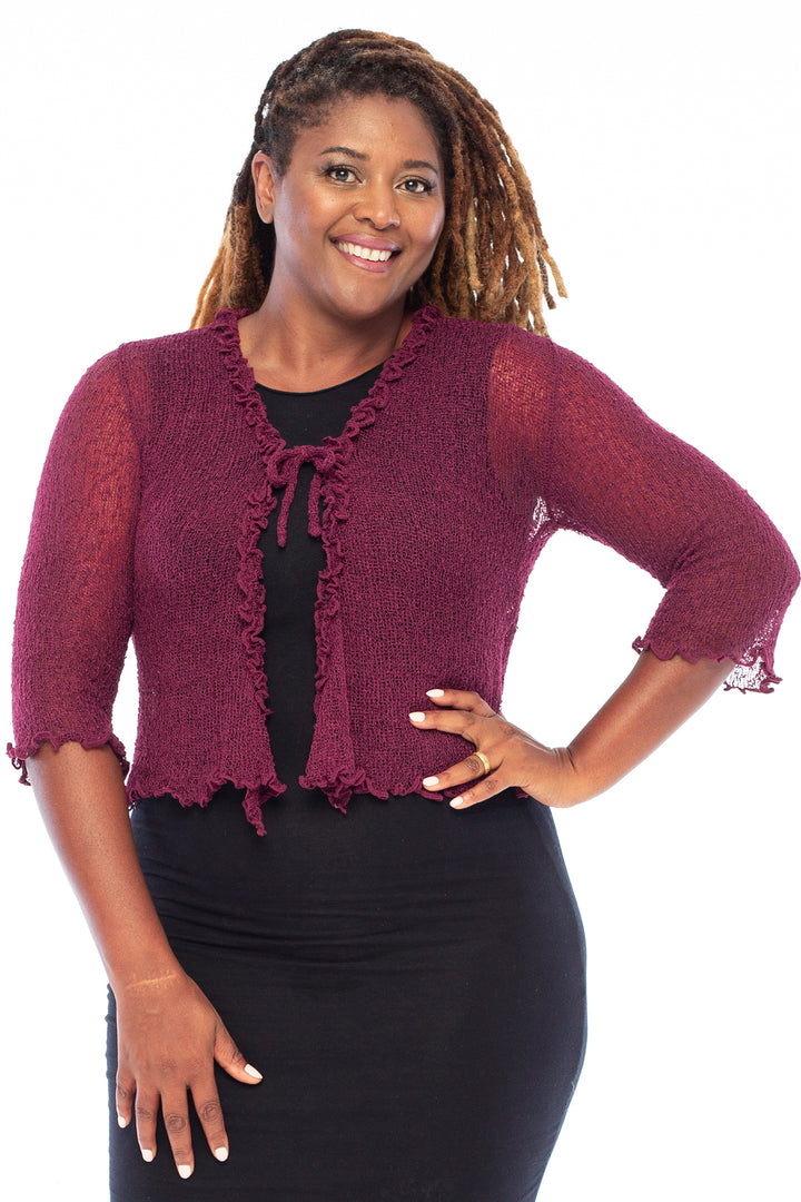 Plus Size Ruffle Bolero Cardigan Shrug