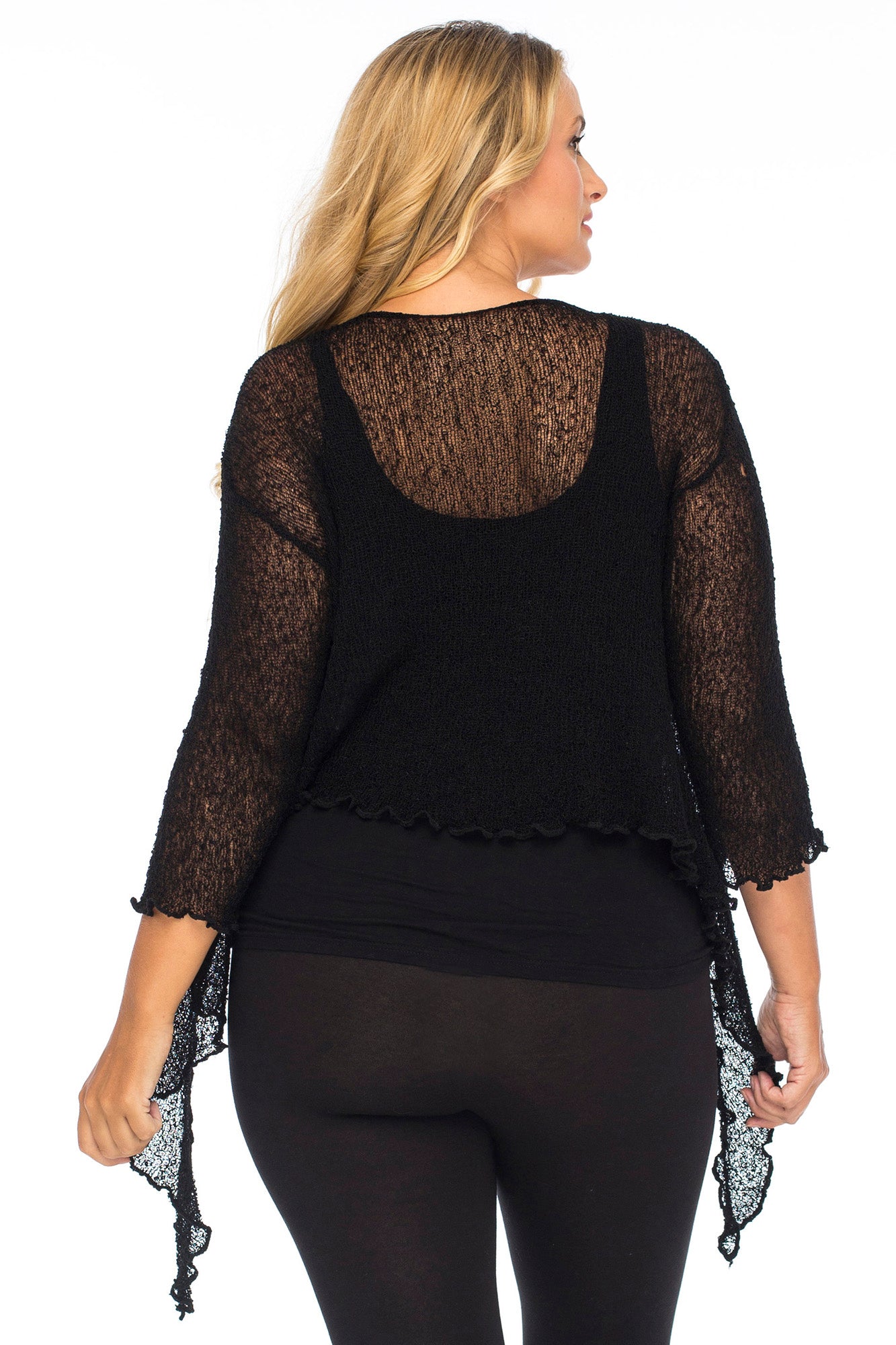 Plus Size Classic Sheer Cardigan Shrug Back from Bali