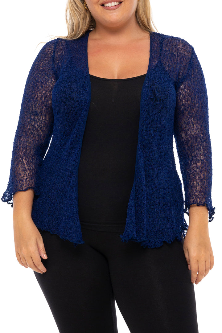 Plus Size Classic Sheer Cardigan Shrug