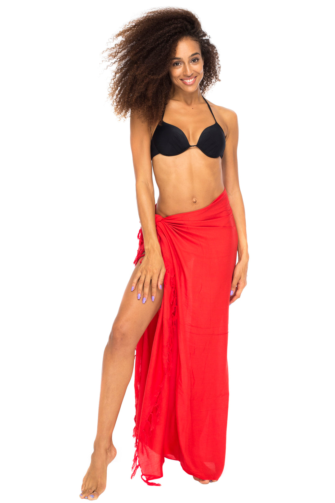 Solid Sarong Cover Up Wrap with Coconut Clip
