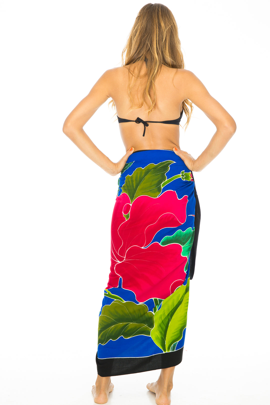 Hand Painted Pareo Sarong Wrap with Coconut Clip