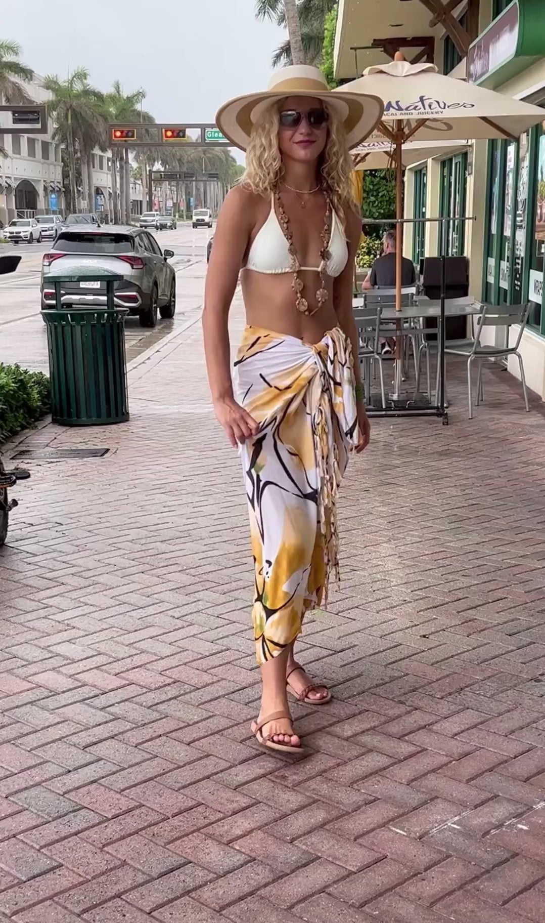 Print Sarong Cover Up Wrap Skirt